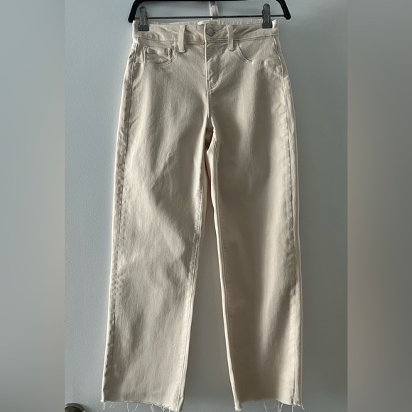 L’AGENCE High Rise Cropped Wide Leg Jeans Ivory Size 24 - Picture 4 of 16